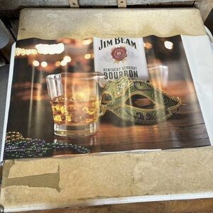 Massive Jim Beam Mardi Gras Promo Bar Banner New